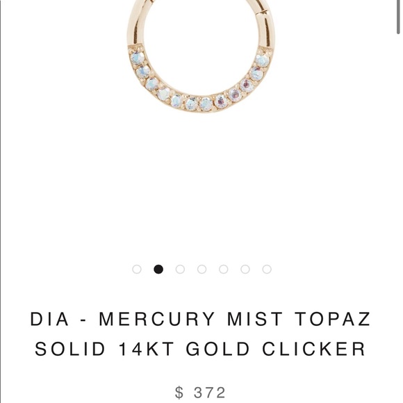 Buddha Jewelry Dia Clicker in Rose Gold w/ Mercury Mist Topaz, 16g 3/8” - Picture 4 of 6